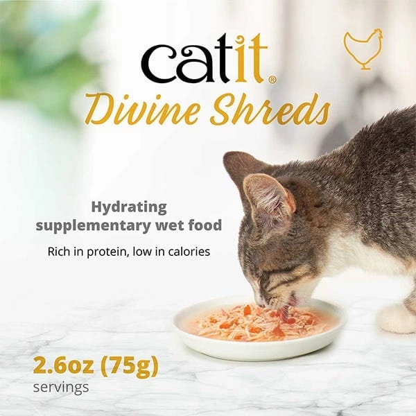 Catit Divine Shreds Chicken with Liver & Broccoli Cat Food Topper