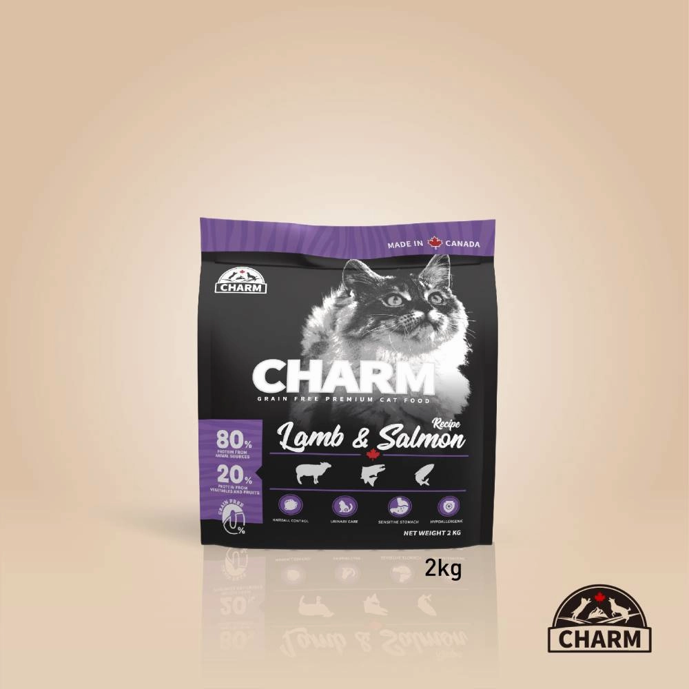 Charm Cat Lamb & Salmon Recipe Grain Free Premium Food 2kg