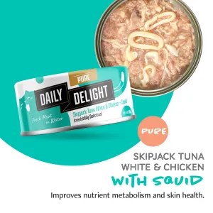 Daily Delight Cat Pure Skipjack Tuna White & Chicken with Squid 80g (DD46)