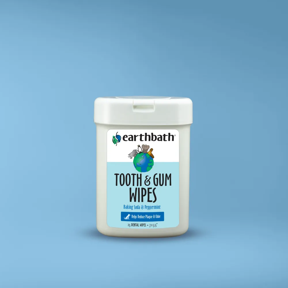 EarthBath Peppermint Flavor Tooth & Gum Wipes for Dogs and Cats