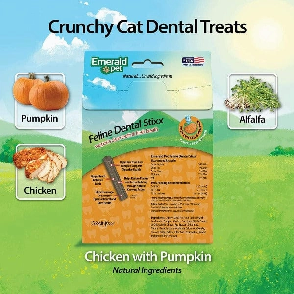 Emerald Pet Feline Dental Stixx Chicken & Pumpkin