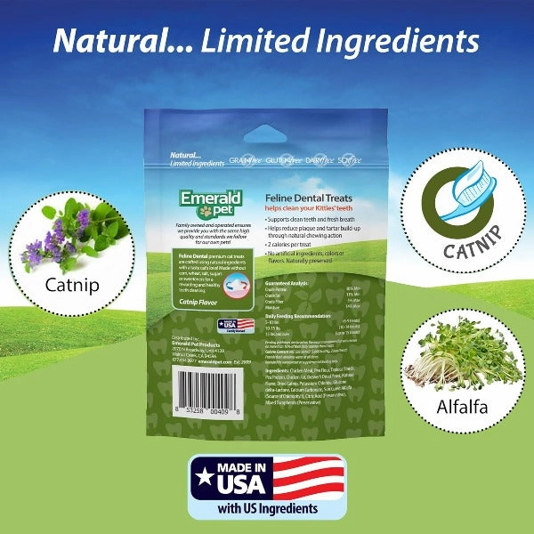 Emerald Pet Grain Free Catnip Feline Dental Treats