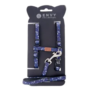 Envy Cat Harness Set Tropical Blue Terrazzo
