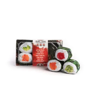 Fabcat 6pc Sushi Roll Tray Catnip Toy