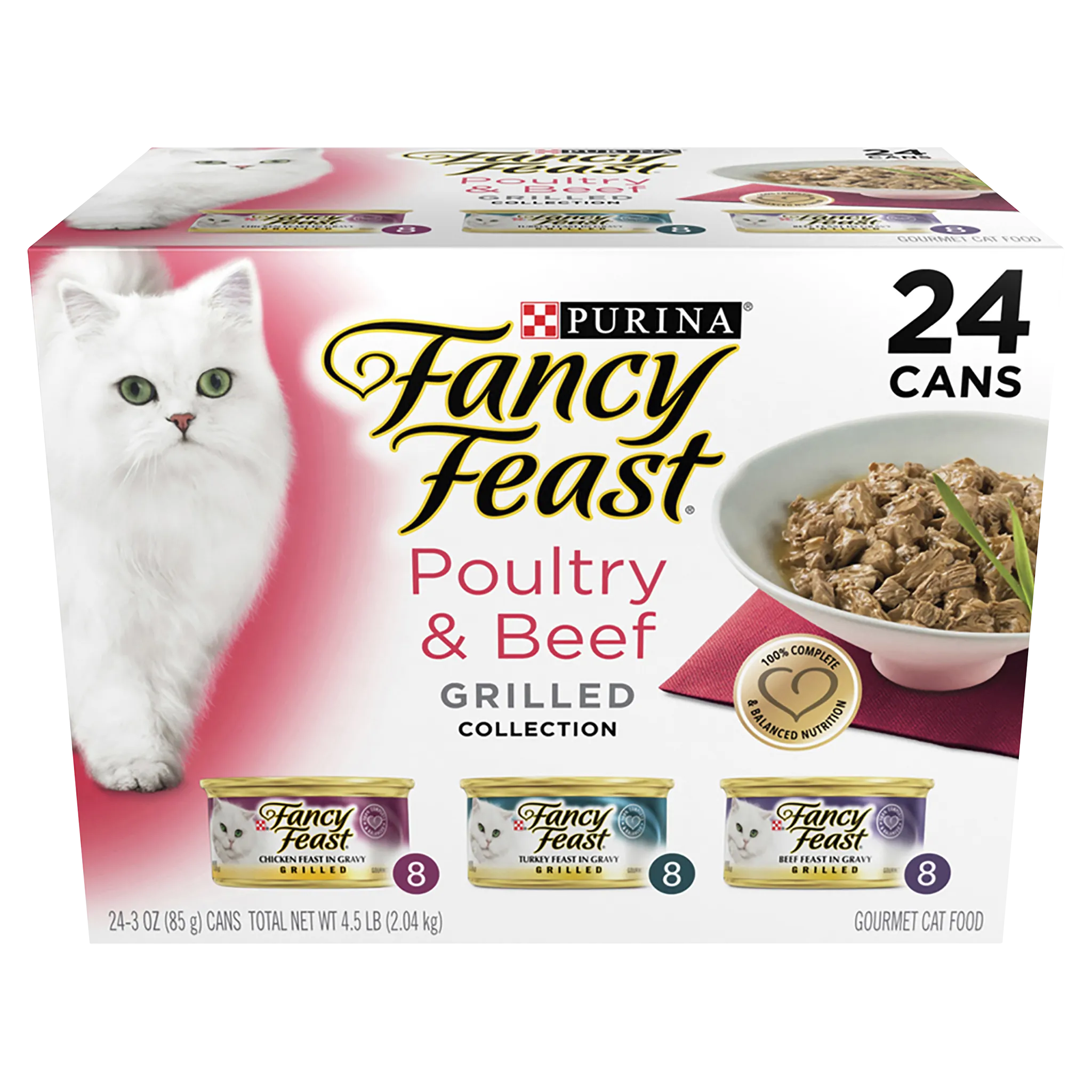 FANCY FEAST - Adult Classic Poultry & Beef Grilled Collection Wet Cat Food (85g x 24pk)