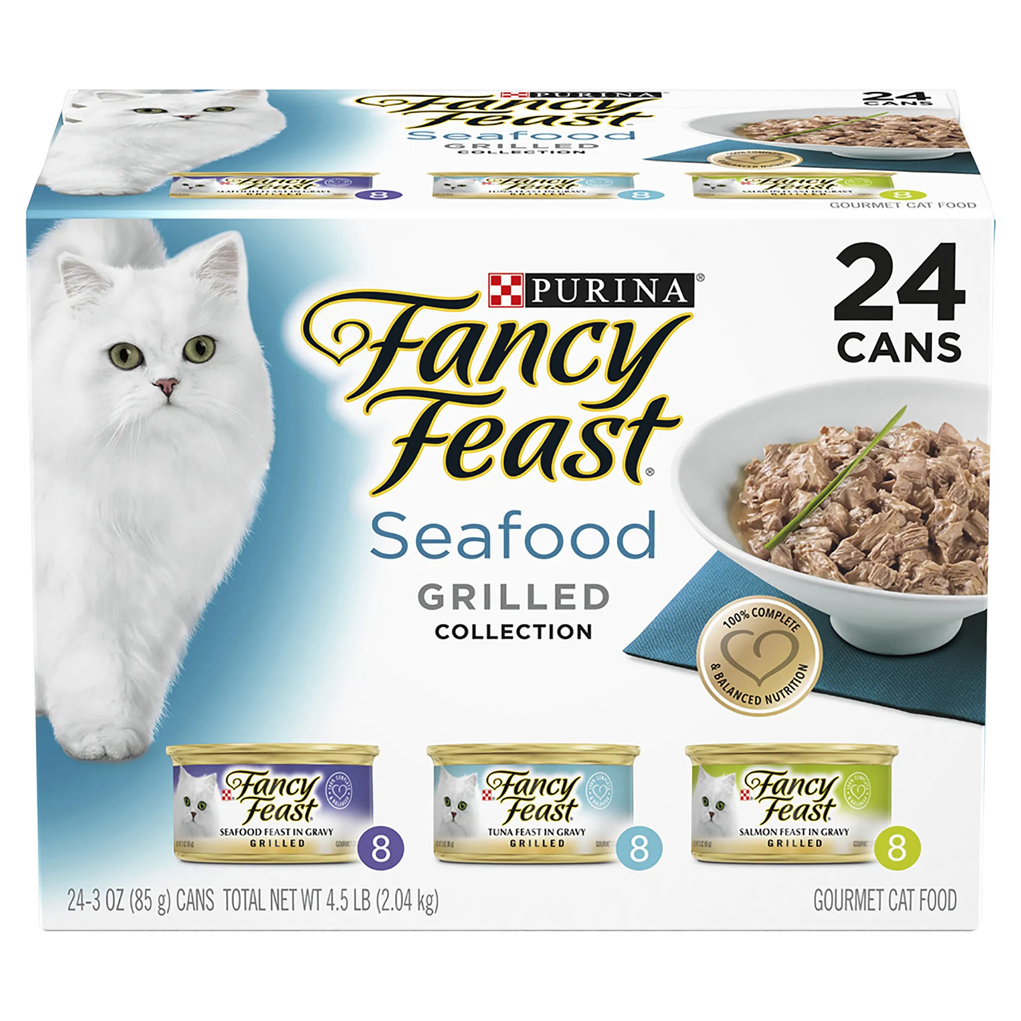 FANCY FEAST - Adult Classic Seafood Grilled Collection Wet Cat Food (85g x 24pk)