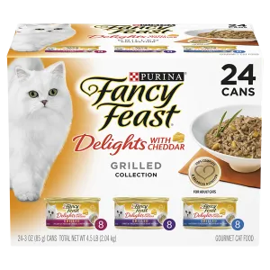 FANCY FEAST - Adult Delights With Cheddar Grilled Collection Wet Cat Food (85g x 24pk)