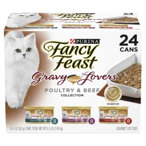 FANCY FEAST - Adult Gravy Lovers Poultry & Beef Collection Wet Cat Food (85g x 24pk)