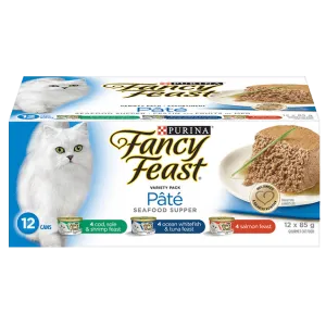 Fancy Feast Seafood Supper Pate Canned Cat Food Variety Pack