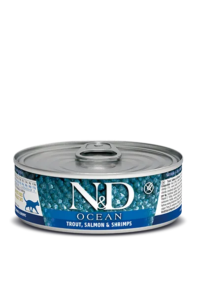 Farmina N&D Ocean Grain Free Trout, Salmon & Shrimp Canned Cat Food