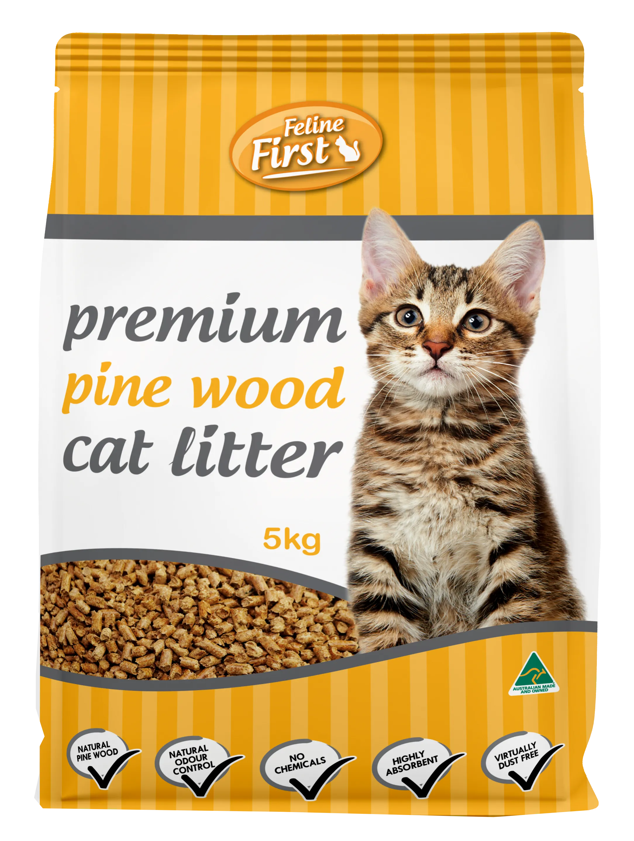 Feline First - Pine Wood Cat Litter 5kg