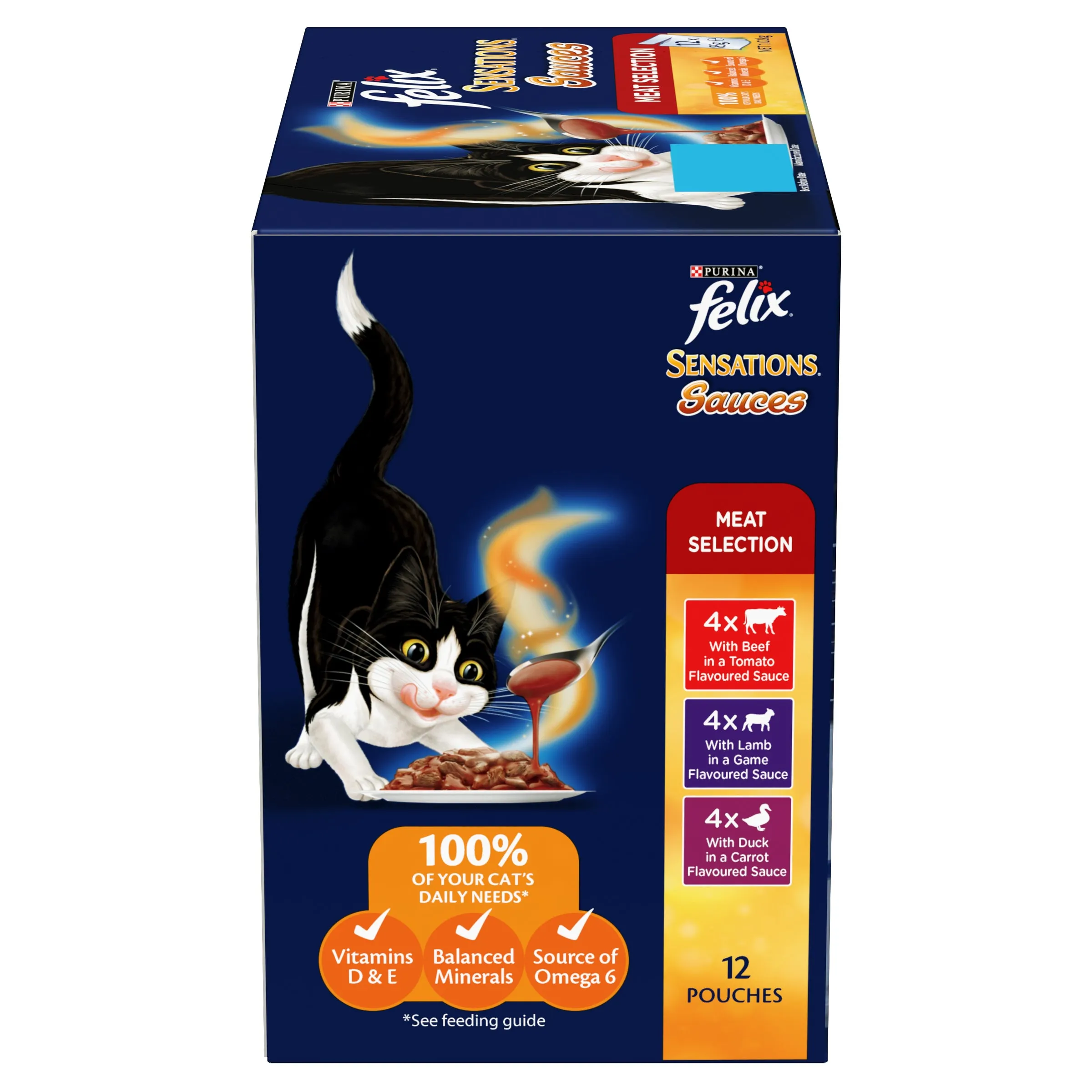 FELIX - Adult Sensations Sauces Meat Selection Wet Cat Food (85g x 12pk)