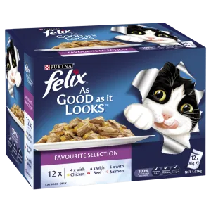 FELIX - Multi-Pack Favourite Selection in Jelly Wet Cat Food (85g x 12pk)