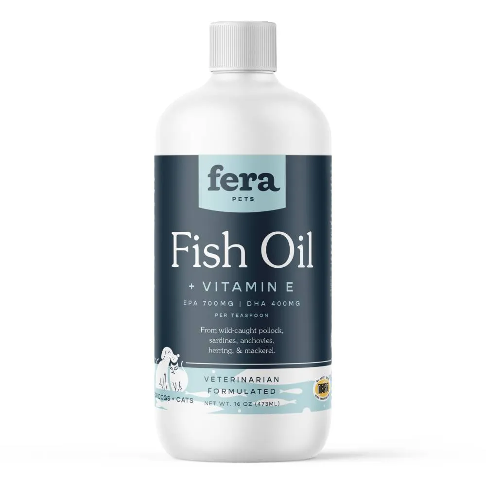 Fera Pet Organics Dogs & Cats Fish Oil   Vitamin E 16oz