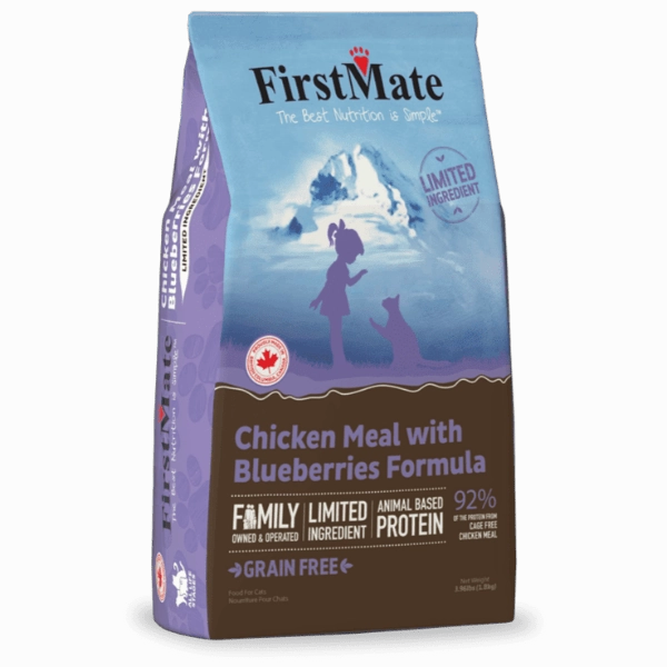 FirstMate LID Chicken Meal & Blueberries Formula Dry Cat Food, 3.96lb
