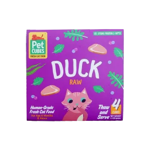 *FROZEN* PetCubes Cat Raw Duck 1.28kg (4 x 320g)