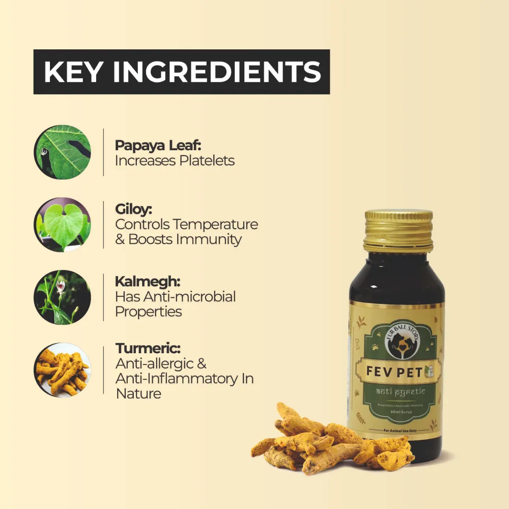 FurBall Story Fever, Cough & Cold Relief Syrup for Dogs and Cats