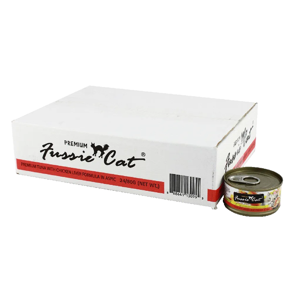 Fussie Cat Black Label Tuna with Chicken Liver in Aspic 80g