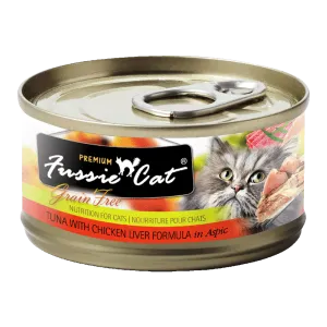 Fussie Cat Black Label Tuna with Chicken Liver in Aspic 80g