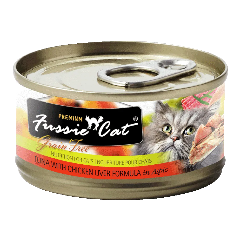 Fussie Cat Black Label Tuna with Chicken Liver in Aspic 80g