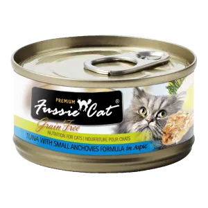 Fussie Cat Black Label Tuna with Small Anchovies in Aspic 80g