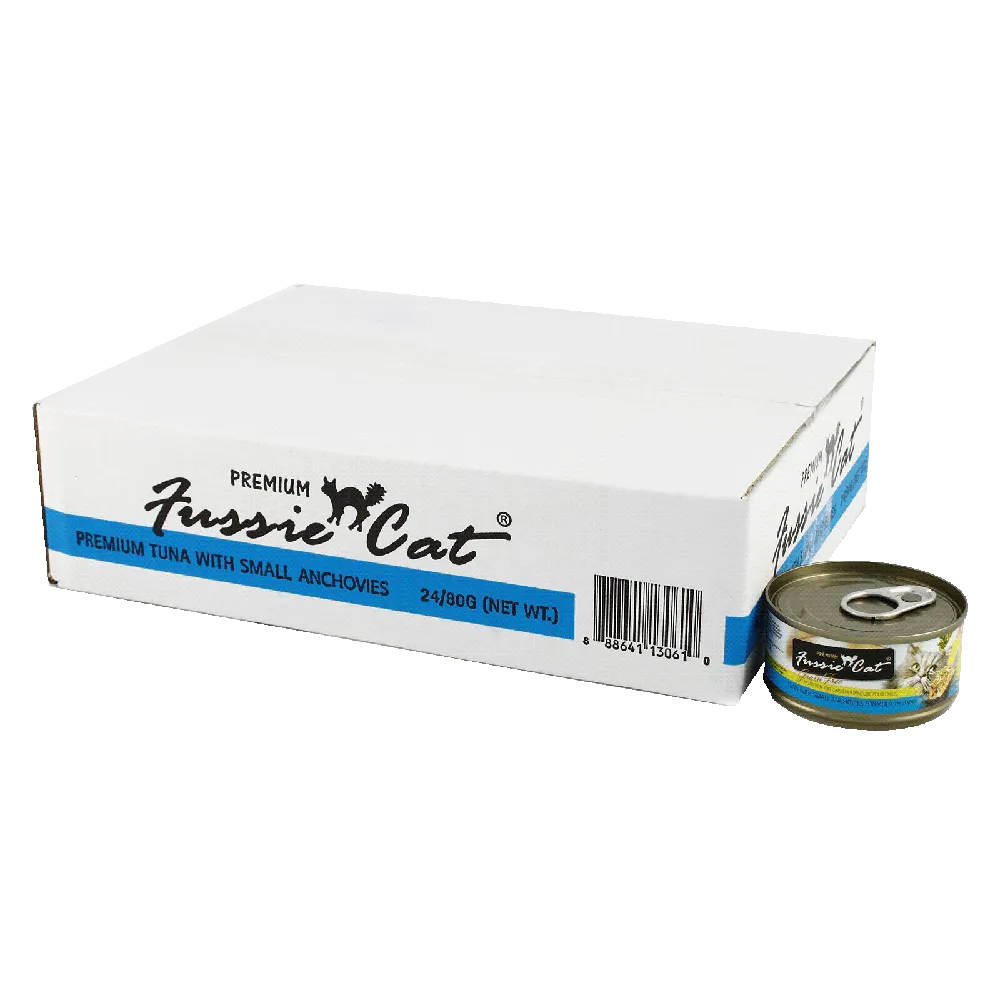 Fussie Cat Black Label Tuna with Small Anchovies in Aspic 80g