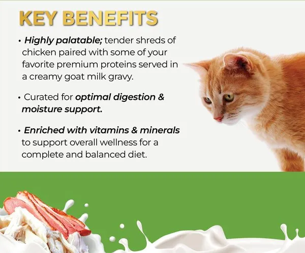 Fussie Cat Chicken with Duck in Goat Milk Gravy Shredded Canned Cat Food