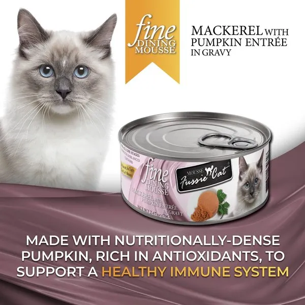 Fussie Cat Fine Dining Mousse Mackerel with Pumpkin Entree Canned Cat Food