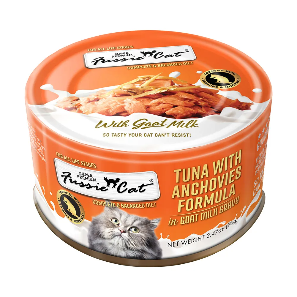 Fussie Cat Goat Milk Tuna with Anchovies in Gravy 70g