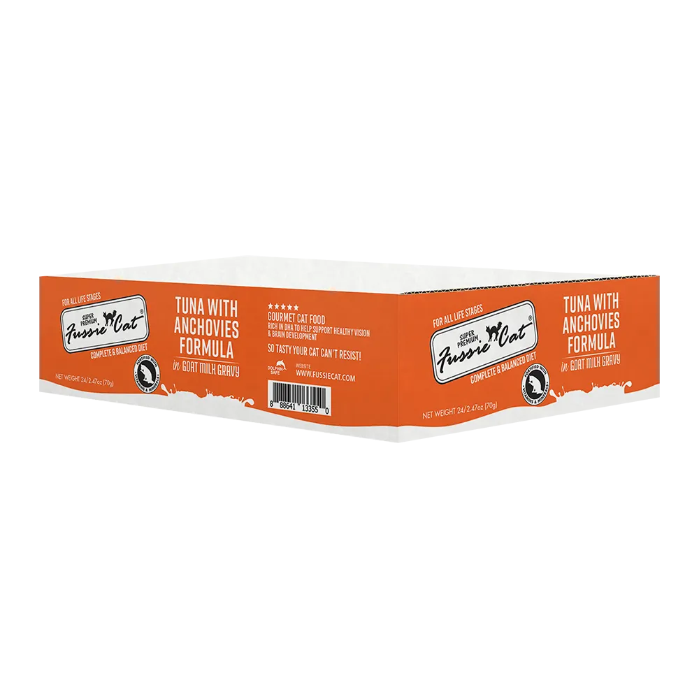 Fussie Cat Goat Milk Tuna with Anchovies in Gravy 70g