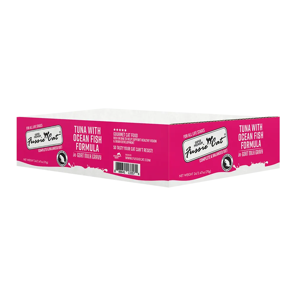 Fussie Cat Goat Milk Tuna with Ocean Fish in Gravy 70g