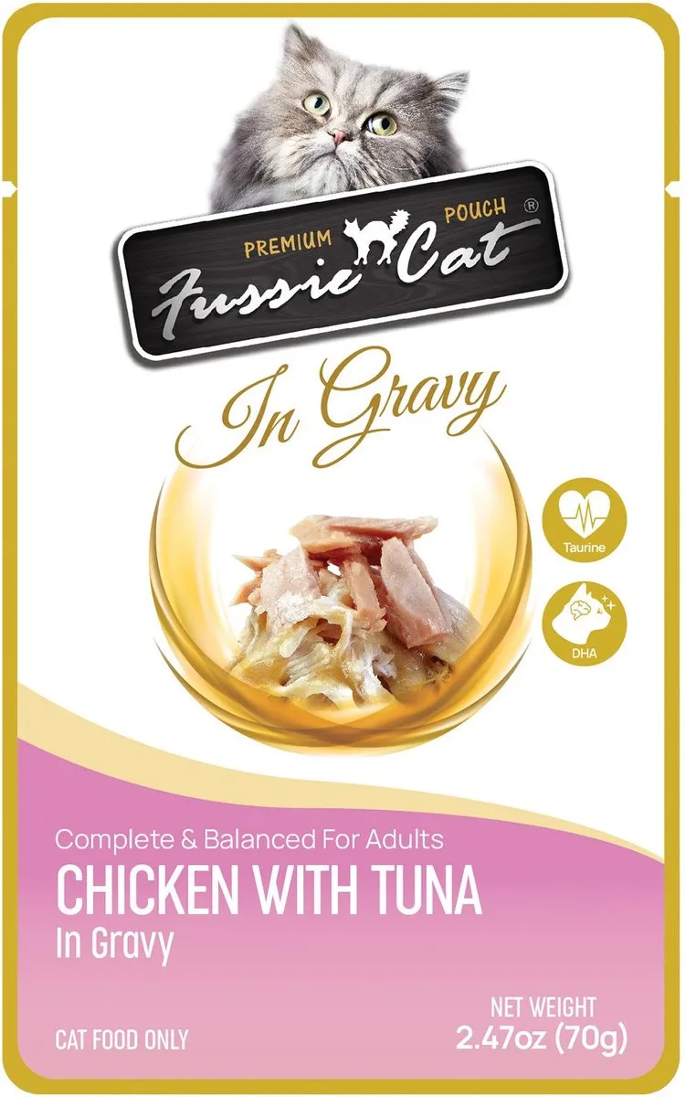 Fussie Cat Premium Pouch Chicken with Tuna in Gravy Cat Food