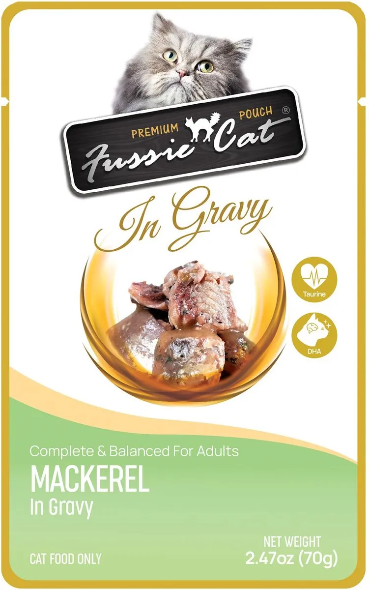 Fussie Cat Premium Pouch Mackerel in Gravy Cat Food