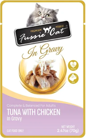 Fussie Cat Premium Pouch Tuna with Chicken in Gravy Cat Food