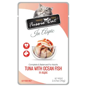 Fussie Cat Premium Pouch Tuna with Ocean Fish in Aspic Cat Food