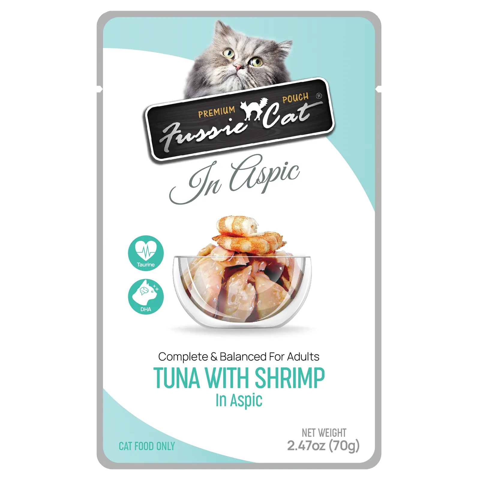 Fussie Cat Premium Pouch Tuna with Shrimp in Aspic Cat Food