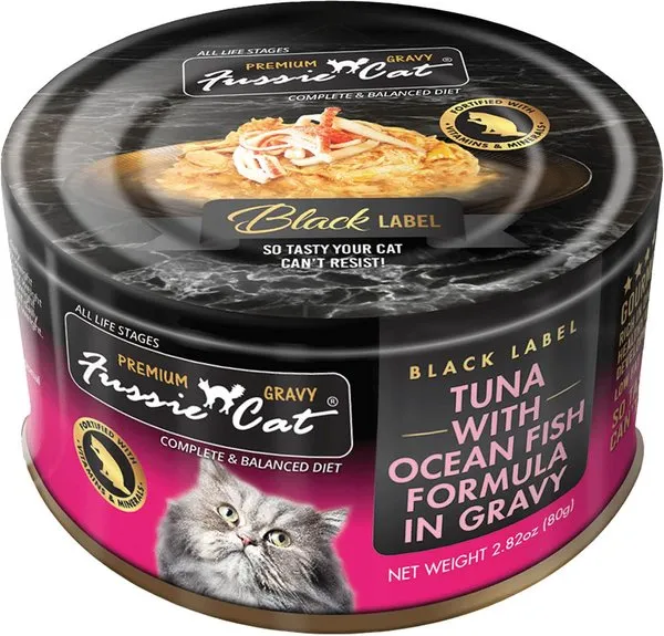 Fussie Cat Tuna with Ocean Fish in Gravy Canned Cat Food