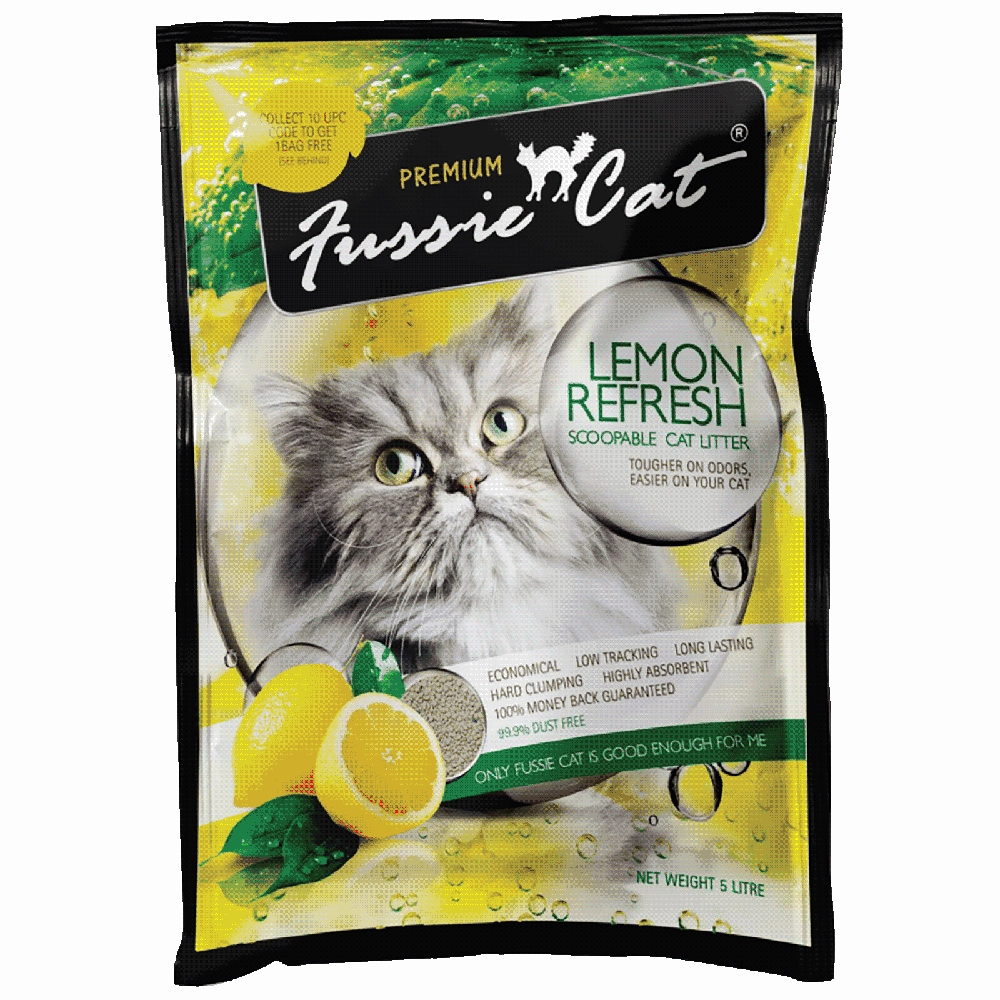 Fussie Cat Bentonite Litter Lemon Refresh 10L