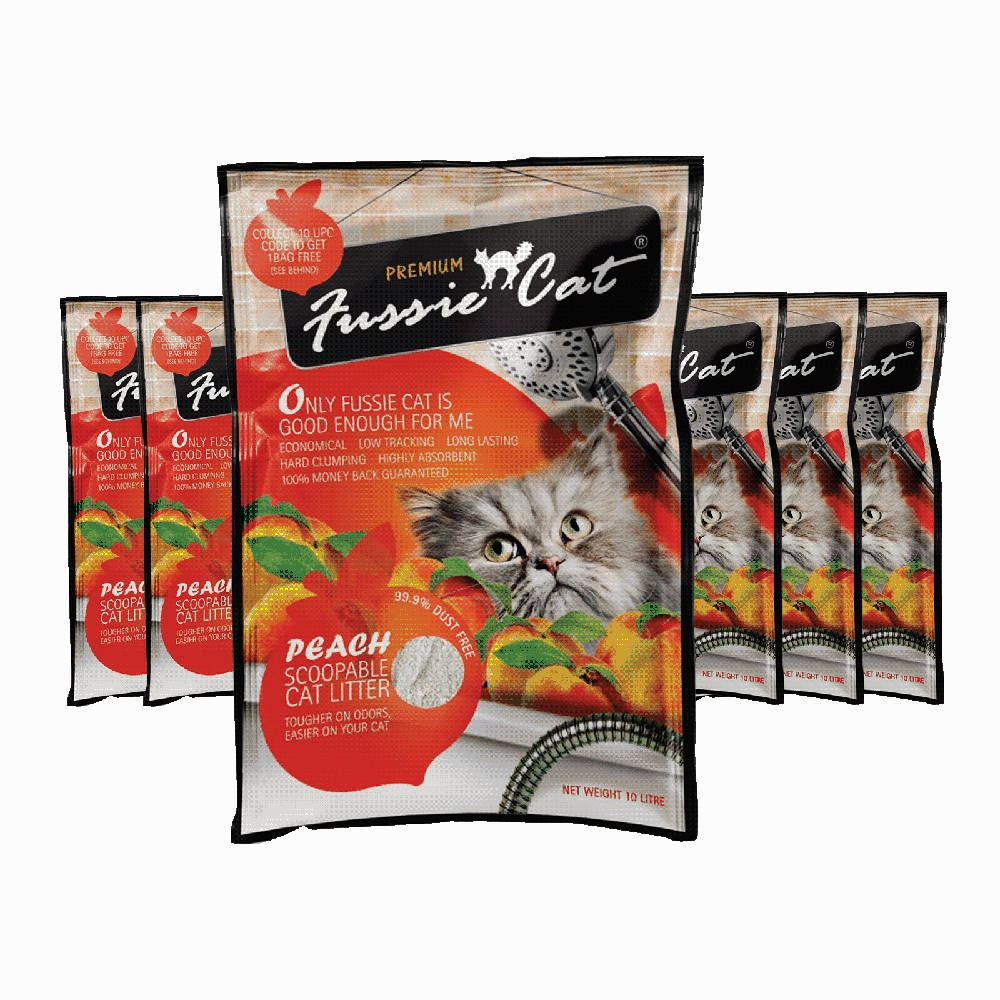 Fussie Cat Bentonite Litter Peach 10L