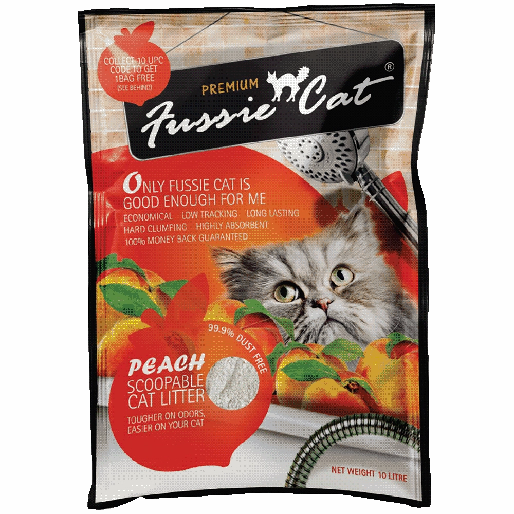 Fussie Cat Bentonite Litter Peach 10L