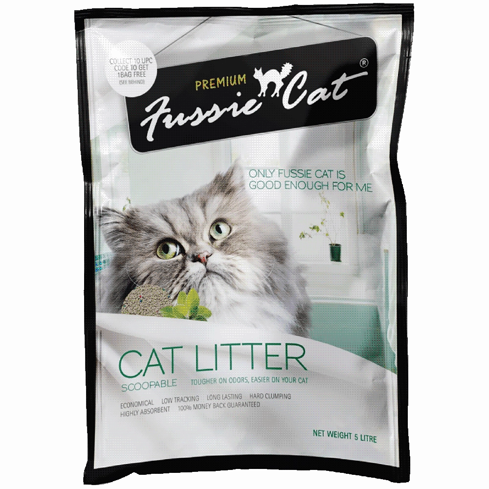 Fussie Cat Bentonite Litter Scoopable Unscented 10L