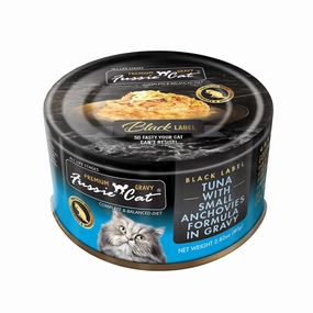 FUSSIE CAT Black Label Tuna with Small Anchovies in Gravy for Cats