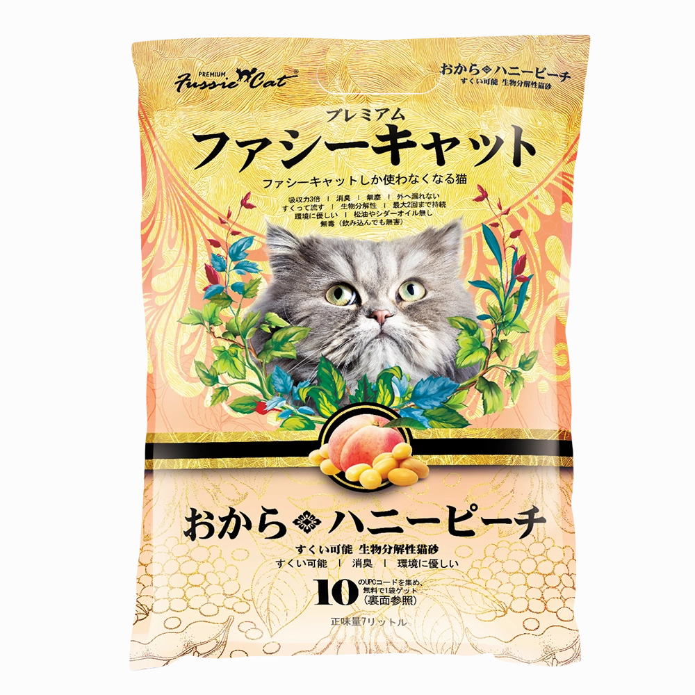 Fussie Cat Japanese Soybean Litter Honey Peach 7L