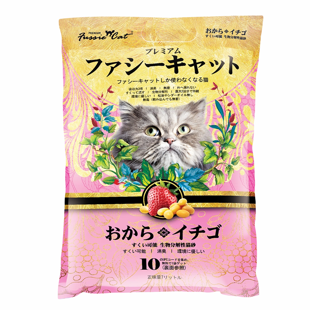 Fussie Cat Japanese Soybean Litter Strawberry 7L