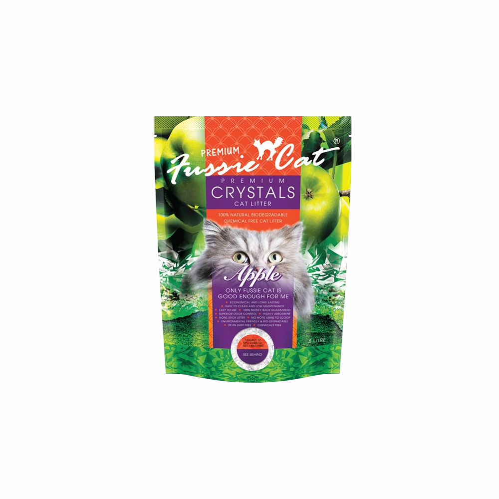Fussie Cat Premium Crystals Litter Apple 5L