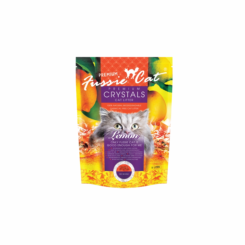 Fussie Cat Premium Crystals Litter Lemon 5L