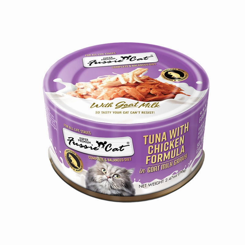 FUSSIE CAT Tuna with Chicken Formula in Goat Milk Gravy for Cats