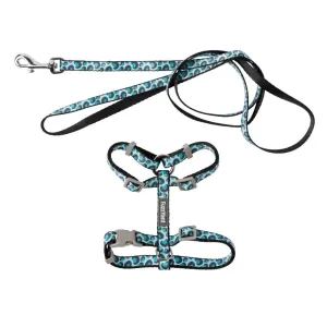 FuzzYard Cat Walking Set - Wild One Aqua