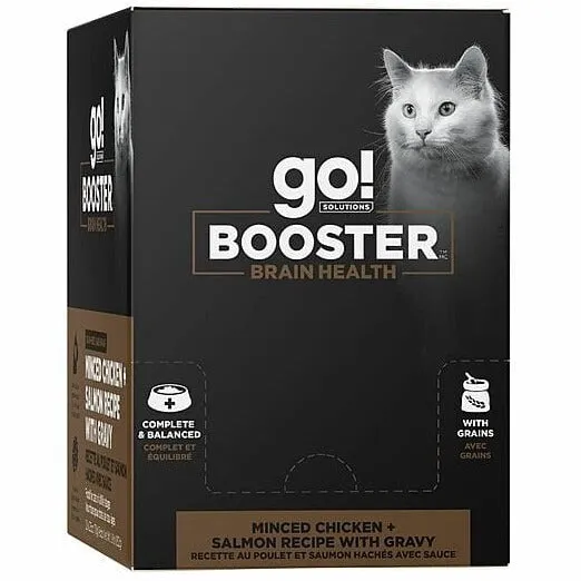 Go! Solutions Booster Brain Health Minced Chicken   Salmon with Gravy Wet Cat Food