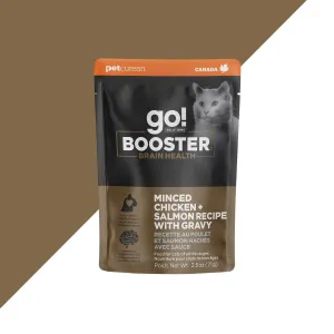 Go! Solutions Booster Brain Health Minced Chicken   Salmon with Gravy Wet Cat Food